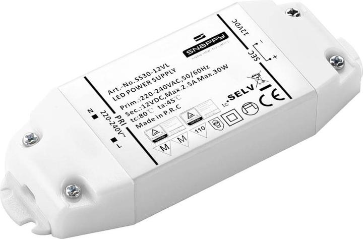 Dehner Elektronik Transformateur LED, conducteur LED Tension constante 30 W 2.50 A 12 V/DC