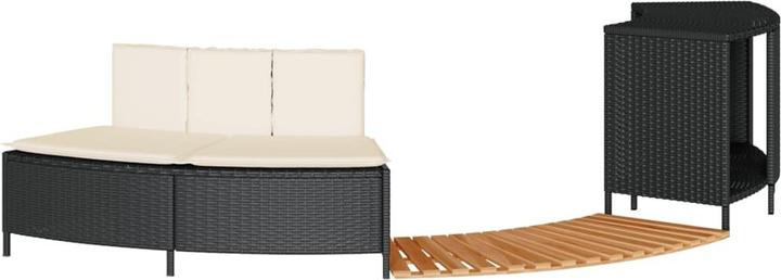 Image du produit VidaXL Margelle de piscine Jacuzzi Habillage de piscine noir Poly rotin