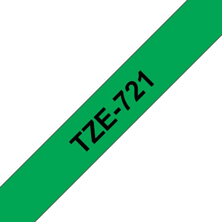 Brother Tze-721 (0.90 cm, Green, Black)