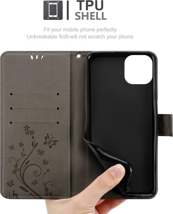 Actual product image Cadorabo Cover for Apple iPhone 14 in Flower Book Style (Apple iPhone 14)