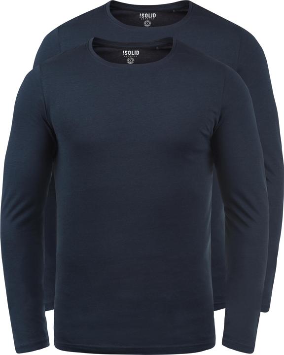 Image du produit Solid Basal T-Shirt Basique À Manches Longues Multipack Pour Homme Avec Encolure Rond 100% Coton (XL)