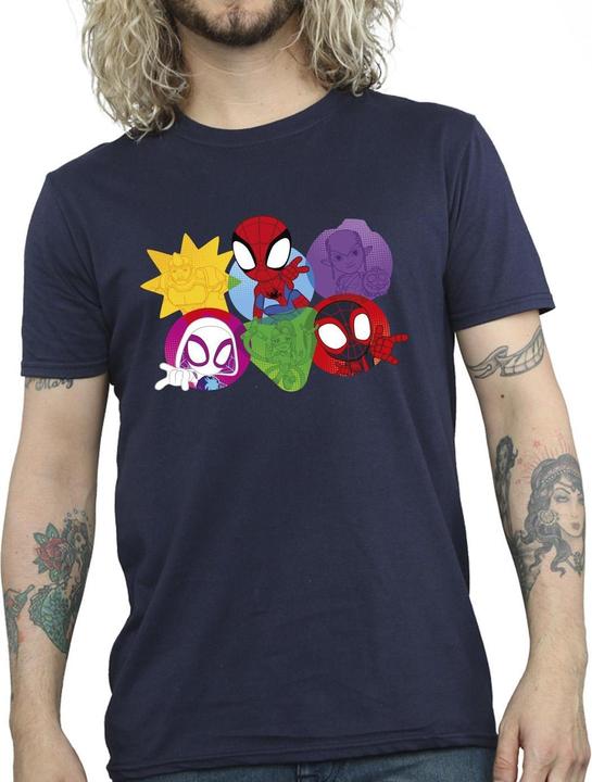 Image du produit - T-shirt SPIDEY AND HIS AMAZING FRIENDS FACES - Homme (L)