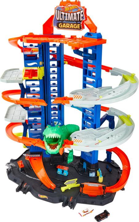 Hot Wheels Parking City Megacity avec attaque de T-Rex