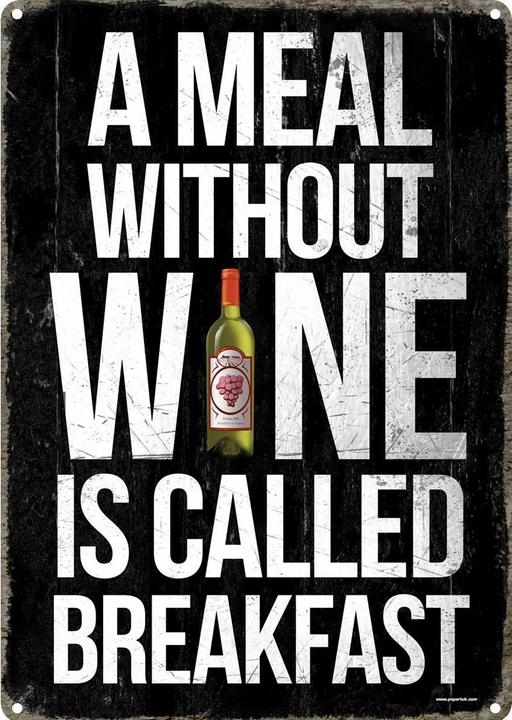 Produktbild Grindstore Blechschild A Meal Without Wine