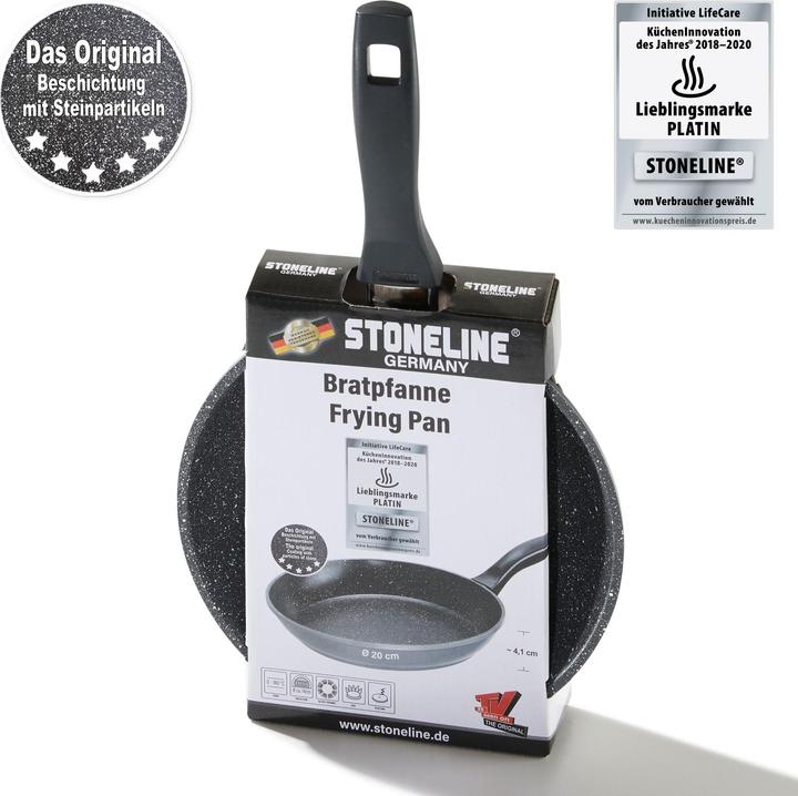 Actual product image Stoneline Pan 6840 Frying, Diameter 20 cm, Suitable for induction hob, Fixed handle, Anthracite (20 cm, Frying pan, Aluminium)