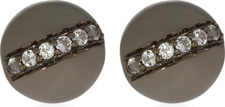 Actual product image Xen Stud earrings with 12 white topazes approx. 0.26 ct. Black Rhodium (925 Sterling silver)