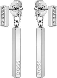 Hugo Boss - Stylish steel earrings with Saya crystals 1580282