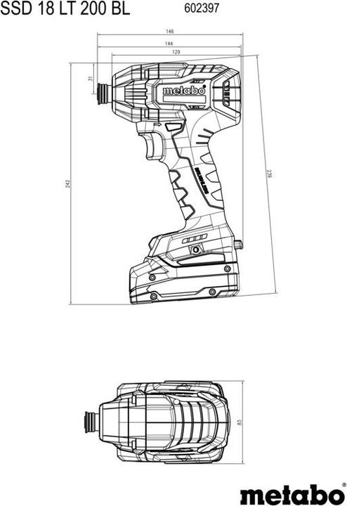 Produktbild Metabo SSD 18 LT 200 BL (Akkubetrieb)