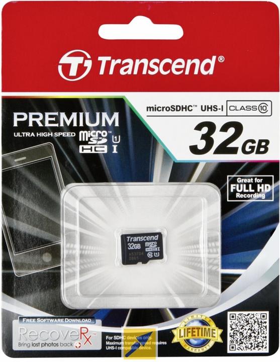 Image du produit Transcend carte microSDHC (32 Go, microSDHC, U1)