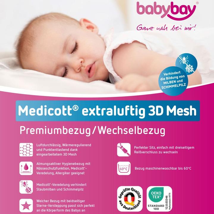 Actual product image Babybay Baby mattresses & children's mattresses Premium removable cover for Medicott extra airy mattress
