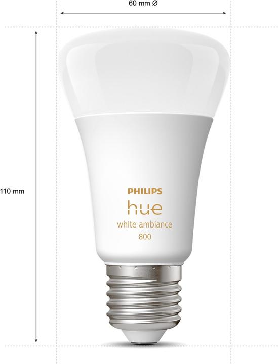Image du produit Philips Hue White Ambiance (E27, 8 W, 1100 lm, 1 x, F)