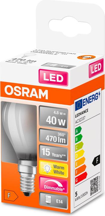 Produktbild Osram Led Retrofit Classic P (E14, 4.80 W, 470 lm, 1 x, F)