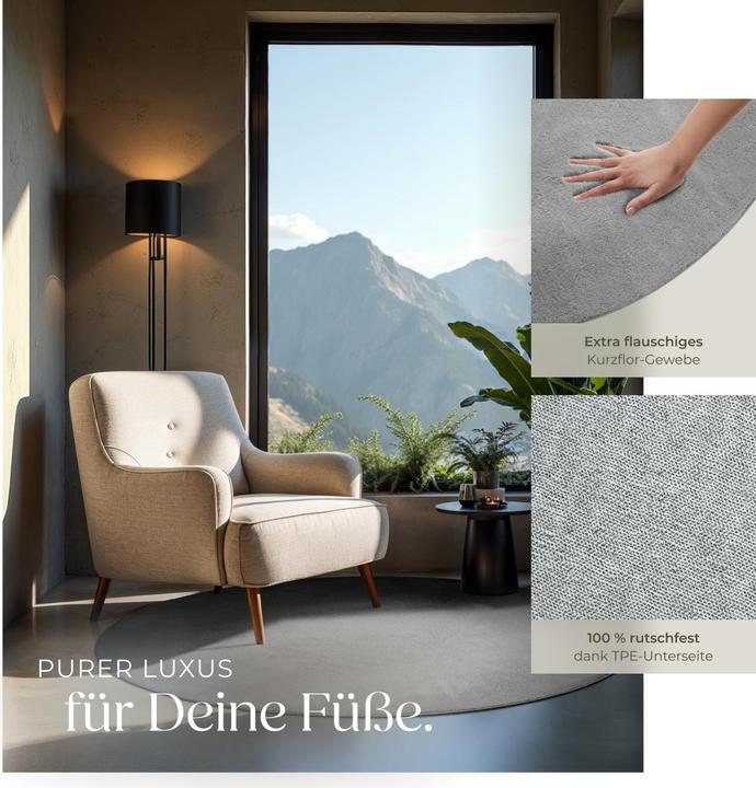 Actual product image tectake Short pile carpet Soft Zone (120 x 120 cm)