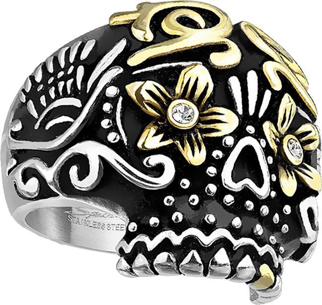 Actual product image Star Piercing Ring silver Day of the dead sugar skull (61, 900 Platinum)