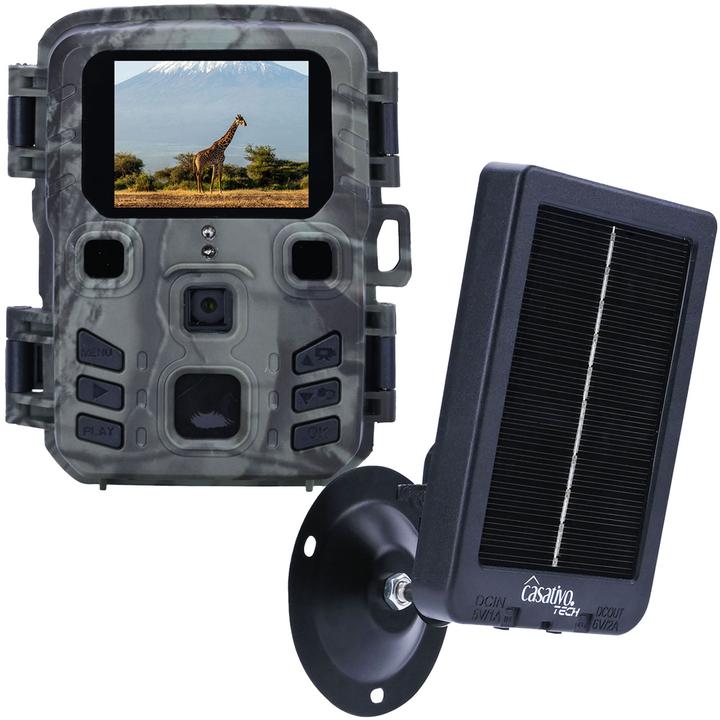 Produktbild Casativo Kompakte Full-HD-Wildkamera mit Bewegungssensor und Nachtsicht inkl. Akku Solarpanel