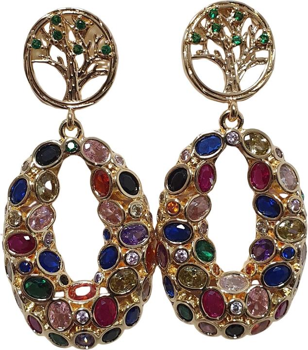 Produktbild L'Officiel Orecchino colore oro con zirconi multicolore