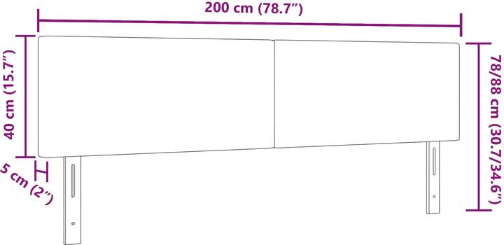 Immagine prodotto VidaXL Testiera Design semplice Grigio scuro 200 cm Tessuto in corda