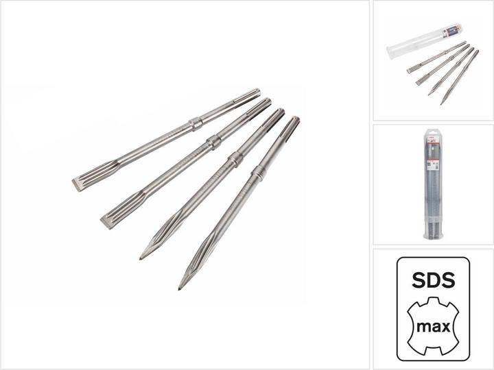 Actual product image Bosch Professional Zubehör PRO SDS max-5C chisel set, pointed chisel 400 mm, flat chisel 25 x 400 mm, 2+2 pcs. (400 mm)