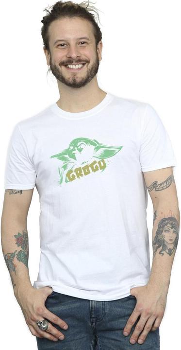 Actual product image Star Wars Mens The Mandalorian Grogu The Child Splat T-Shirt (S)