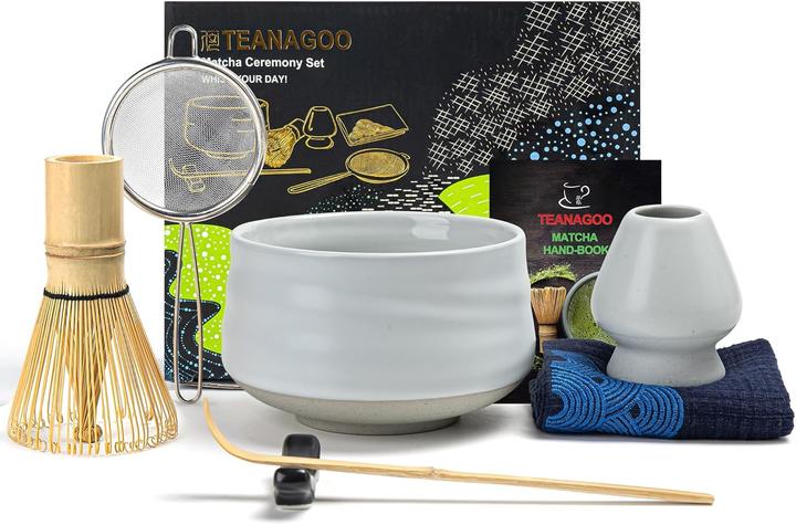 Teanagoo 7-teiliges Matcha Tee-Set mit Besen und Zubehör