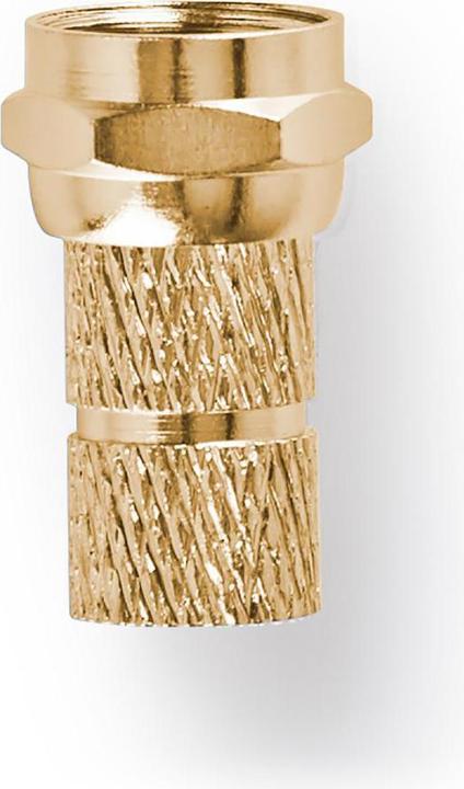 Actual product image Nedis F-plug straight plug Gold-plated 75 Ohm Twist-on Cable entry diameter: 5.5 mm Copper Met (Antenna cable)