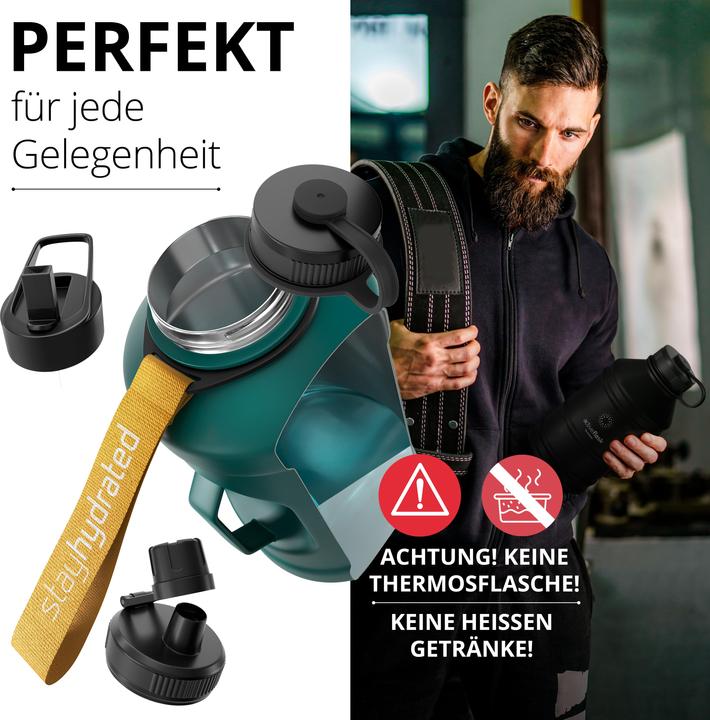 Produktbild BeMaxx Active Flask Trinkflasche, Single-Wall, 2200ml (2.20 l)