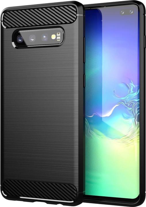 Produktbild Cadorabo TPU Ultra Slim carbon edelstahl Kombi Cover (Samsung Galaxy S10+)
