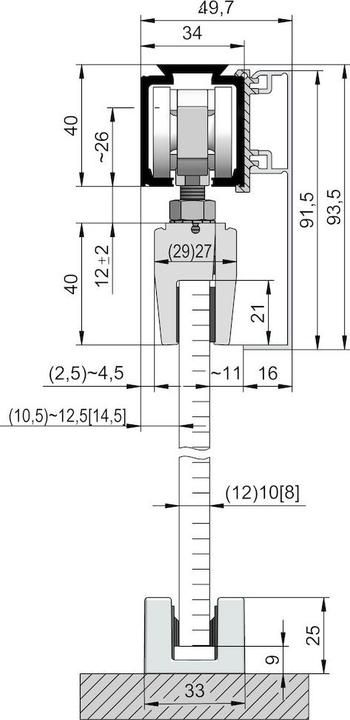 Produktbild Woelm Abdeckkappenpaar Alu.VA Eff.elox.eins.B.49,5mm H.91,5mm HELM