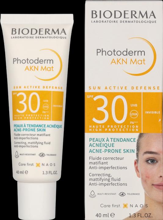Actual product image Bioderma Photoderm Acne Mat SPF30 (Sun cream face, SPF 30, 40 ml, 150 g)