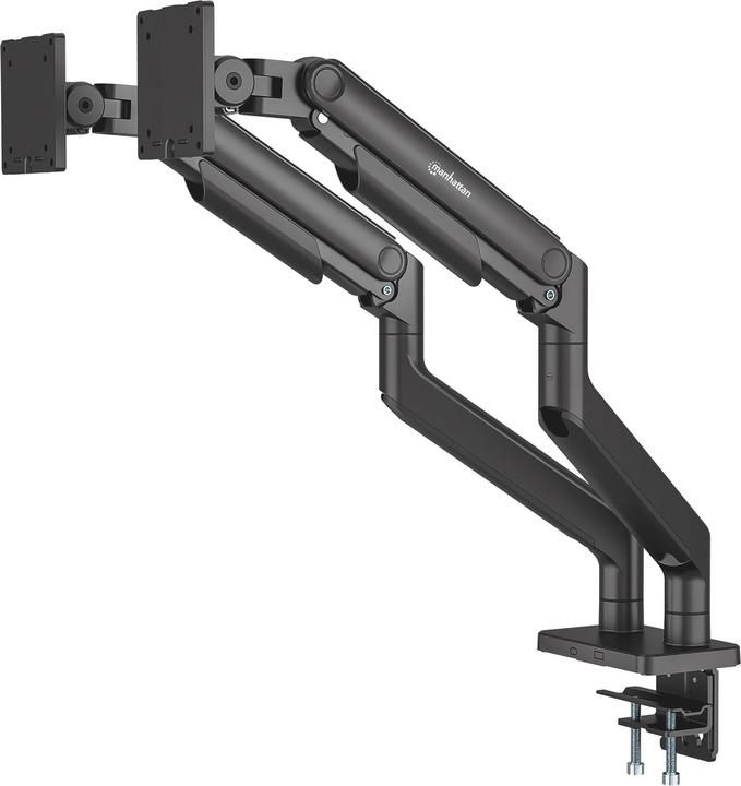 Produktbild Manhattan Tischhalterung mit mechanischer Feder und besonders hoher Traglast für zwei Monitore, Aluminium (Tisch, 45")