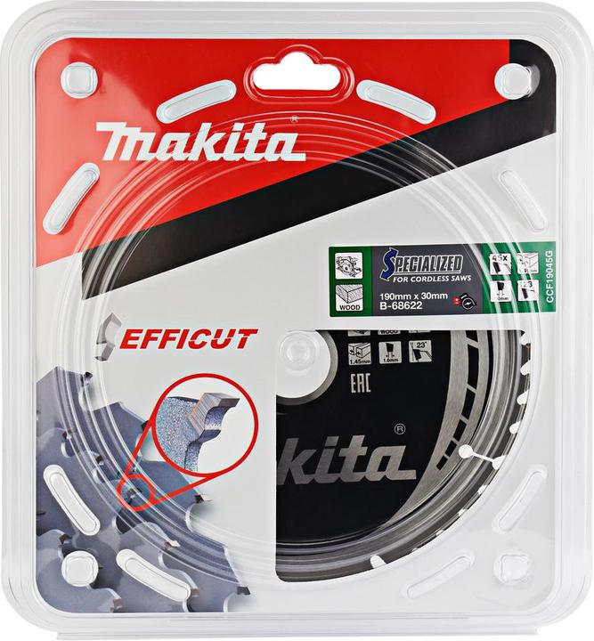 Actual product image Makita CCF19045G SPECIALIZED EFFICUT saw blade 190 x 30 x 1,0 mm ( B-68638 ) 45 teeth for wood