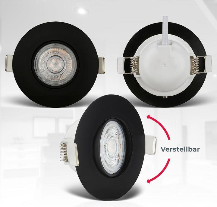 Produktbild B.K.Licht LED Einbauleuchten, 5er-Set, IP65, schwarz, 5xLED-Platine/4,9W (480 lm)