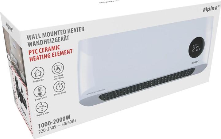 Produktbild alpina Wandheizgerät, 2000 W, mit Fernbedienung, weiss (2000 W)
