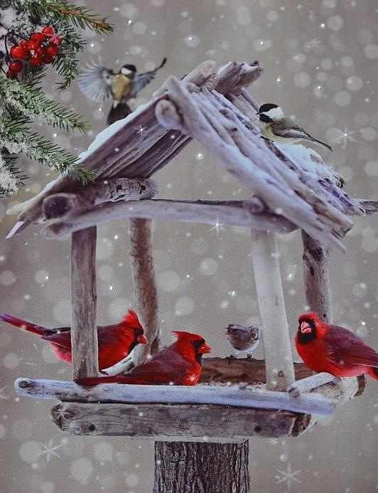Actual product image GuGus Canvas LED picture motif: Birdhouse 20 Micro light (30 x 2 x 40 cm)