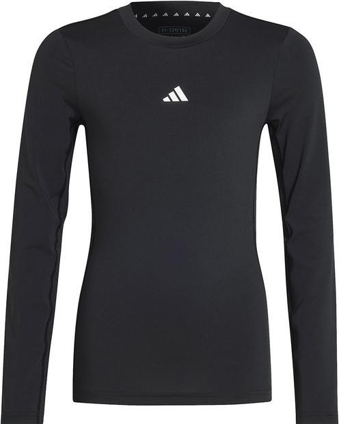 adidas Techfit Langarmshirt Schwarz / Weiss Kinder (128)
