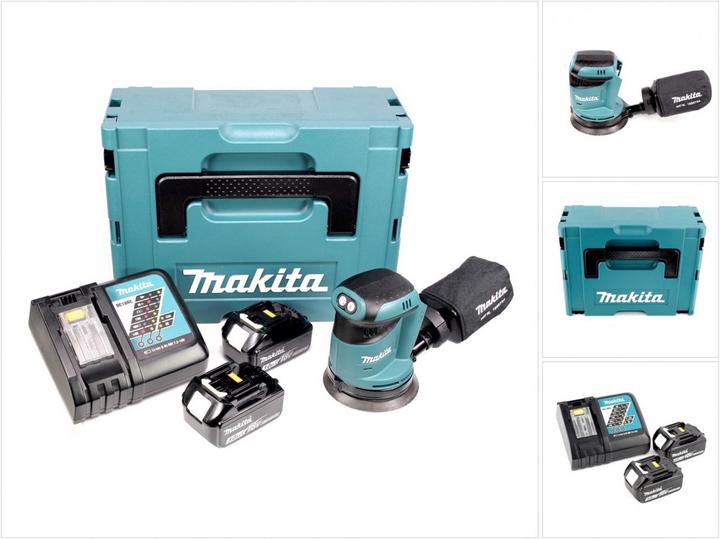 Image du produit Makita Ponceuse orbitale à batterie DBO 180 RFJ 18 V + 2x batterie 3,0Ah + chargeur + Makpac (Ponceuse excentrique)