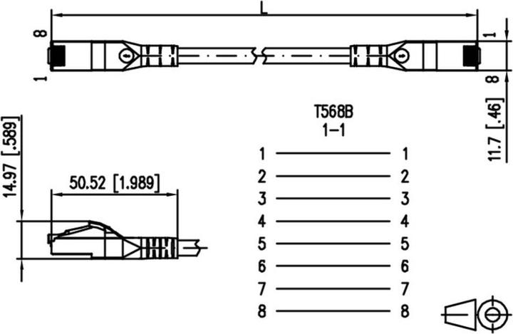Produktbild Metz Connect Netzwerkkabel, Patchkabel 6A S/FTP (S/FTP, CAT6a, 5 m)