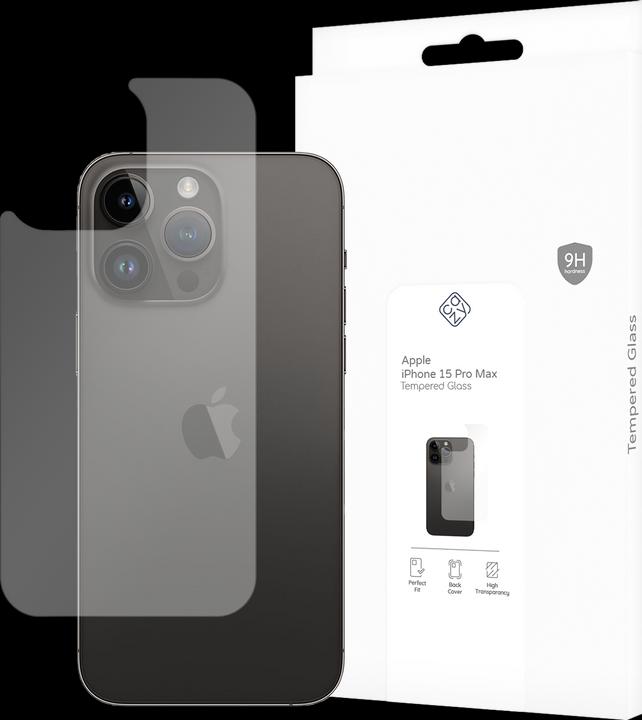 Produktbild Cazy Rückseite Glass Kompatibel mit iPhone 15 Pro Max Tempered Glass Hülle Kompatibel - Transparant (1 Stück, Apple iPhone 15 Pro Max)