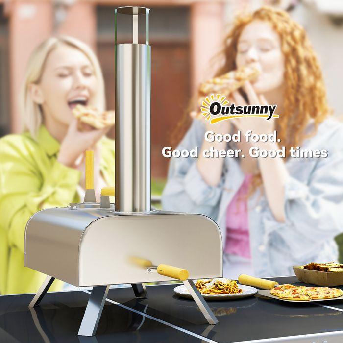 Produktbild Swisshandel24 Outdoor Pizzaofen Holzbefeuerter Pizza Ofen Edelstahl, Pizzastein (Pizzaofen Holz)