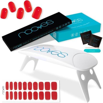 Produktbild Nooves Vorgehärtete rote Gel-Nagelblätter mit tragbarer UV/LED-Nageltrockner-Lampe 8W Halbgehärtete
