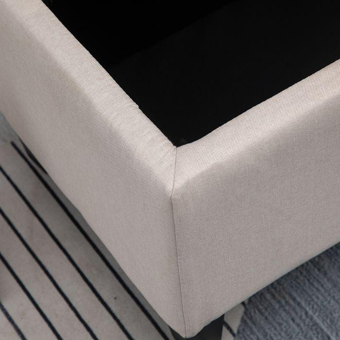 Produktbild Swisshandel24 Sitzbank Polsterbank mit Stauraum Truhenbank Flur Schlafzimmer Wohnzimmer leinenartiges Polyester Gu (100 cm)