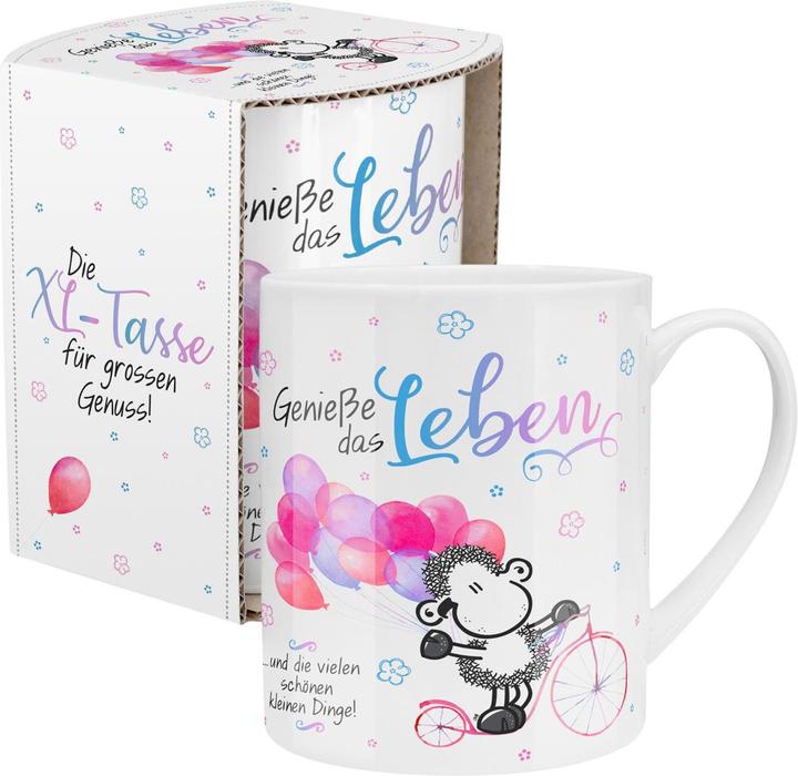 Produktbild Sheepworld Kaffeetasse Geniesse das Leben 600 ml, 1 Stück, Weiss (600 ml, 1 x)