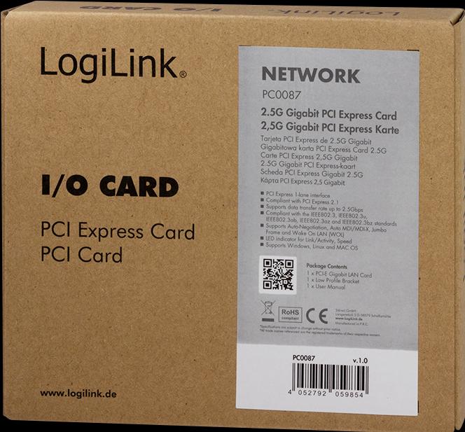 Produktbild LogiLink . RJ-45, PCIe 2.1 (PCI Express 2.1)