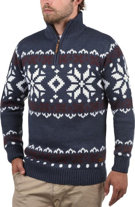Actual product image Solid Norwin Men's Jumper Chunky Knit Pullover Troyer (3XL)
