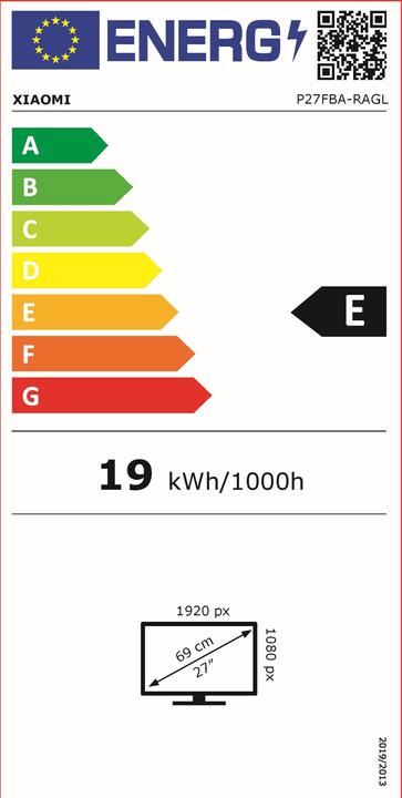 Energy Label Xiaomi A27i (1920 x 1080 pixels, 27")