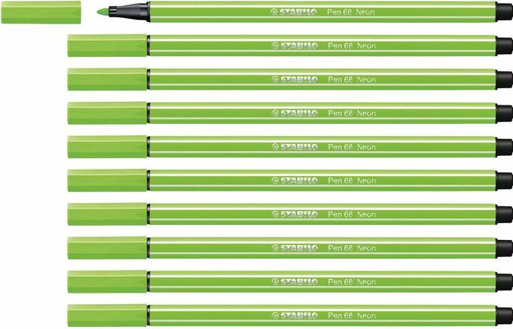 Immagine prodotto STABILO Pennarello premium - Pen 68 - Confezione da 10 - verde neon (Verde Neon, 10 x)