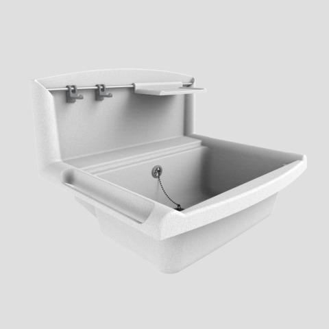 Immagine prodotto Sanit Lavandino funzionale multiset in granito (LxPxH 430x270x160mm, troppopieno, portasapone, 2 ganci (270 mm, 430 mm)