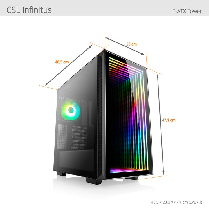 Produktbild CSL Gaming PC M10140H (AMD Ryzen 7 7800X3D, 16 GB, 1000 GB, GeForce RTX 4070)