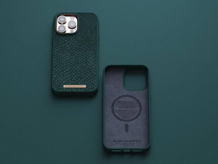 Immagine prodotto Njord Custodia rigida Salm.Leather Magsafe verde (Apple iPhone 14 Pro Max)