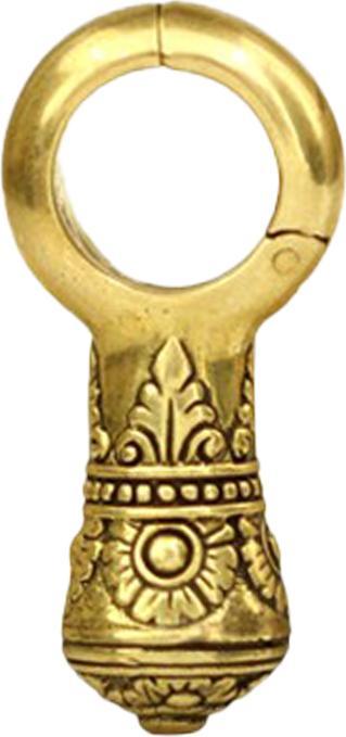 Actual product image Star Piercing Ohrgewicht klappbar vergoldet langer Tropfen mit Muster (Brass)